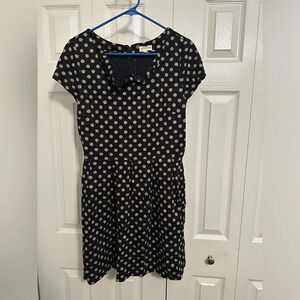 Maison Jules Black Polka Dot Dress Size Large